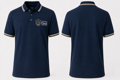 Learning Oasis Navy Short Sleeve Polo Shirt