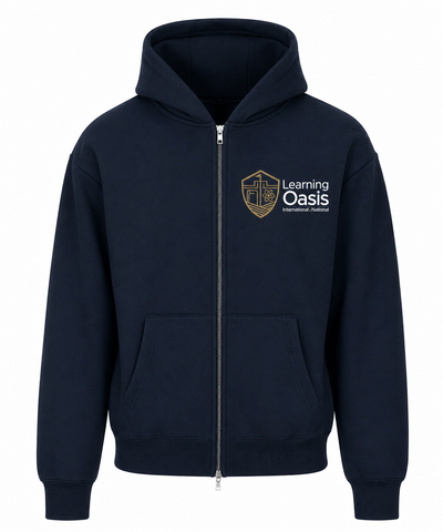 Learning Oasis Navy Full Zip Hoodie